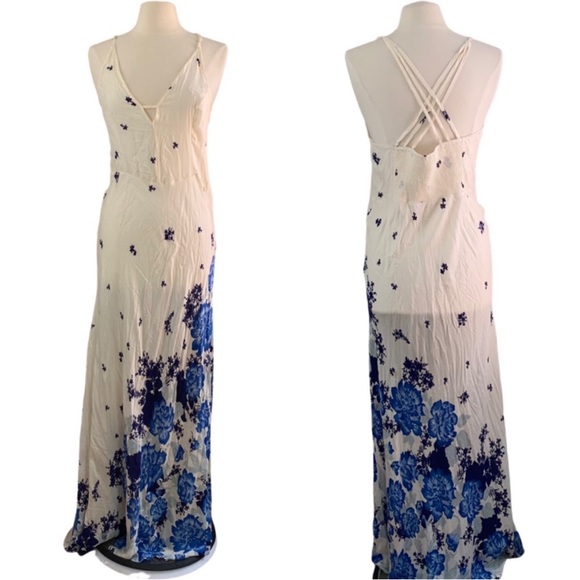 FREE PEOPLE, Floral Printed Maxi Slip Dress NEW!!! - Picture 2 of 7